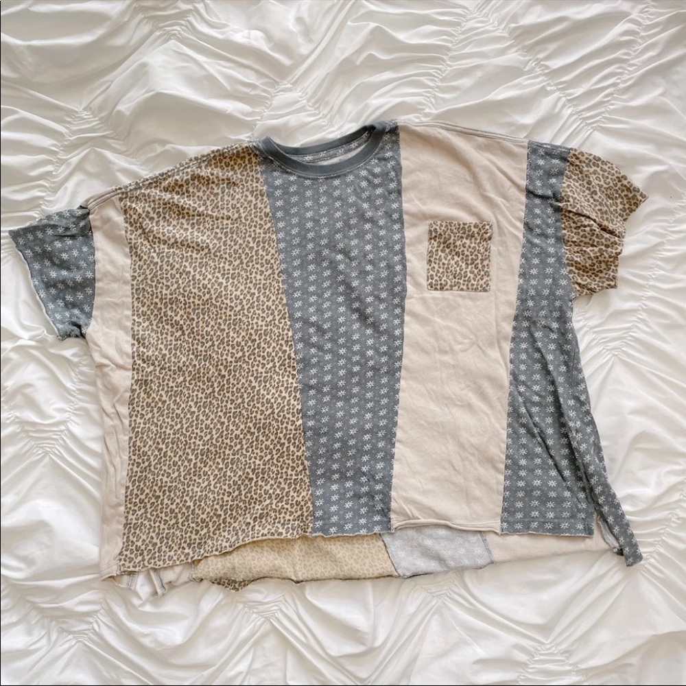 patchwork boho oversized tee